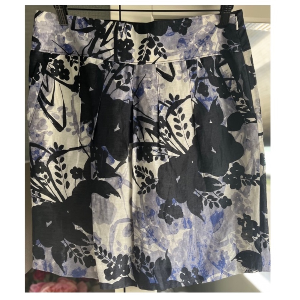 ANN TAYLOR FLORAL LINEN/SILK BLEND SKIRT SIZE 10